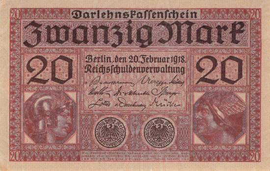 20 Mark Serie N ro 55 1918